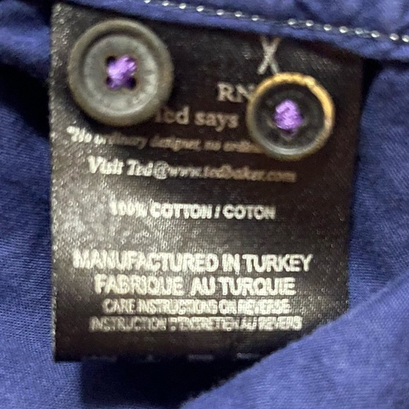 Ted Baker London Navy/White Checked Shirt Size Small - Picture 6 of 11